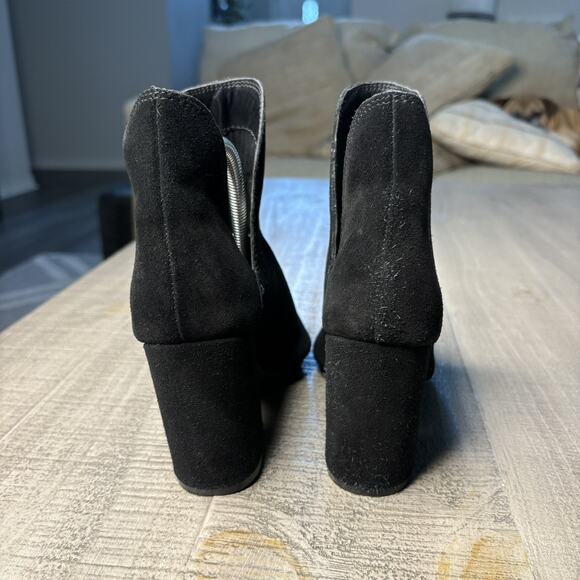 STEVE MADDEN Women 6.5 Rookie Black Suede Block Heel Ankle Booties - Picture 2 of 8